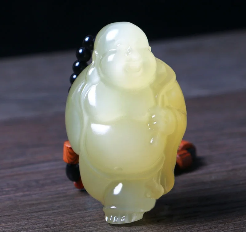 

Hot Selling Fashion White Jade Buddha Pendant Charm Jewellery Women's Hand-Carved Pendant for Women Men Fashion Accessories