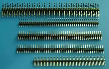 

5PCS 1*40 Pin Male Pin Header Strip 2x40 3*40PIN 2.54mm 1.27mm 2.0mm double row 17MM 20MM 25MM Gold plating Round right angle