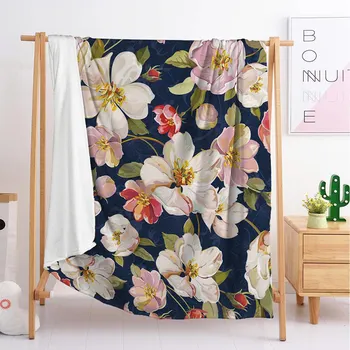 

2020 new export plant and flower Throw Blanket sleeping blanket cover blanket flannel blanket couple single double bedding