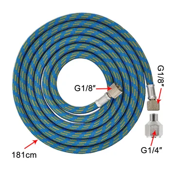

Airbrush Adaptor Hose 1.8 Meters Braided PU 1/8 BSP Female Thread Fittings 1.8m