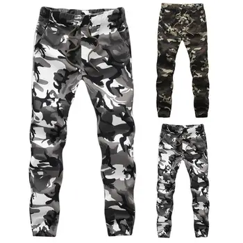 

Men Pencil Harem Camouflage Military Pockets Waist Drawstring Long Skinny Cargo Pants Loose Camo Joggers Plus Size Cargo Pants