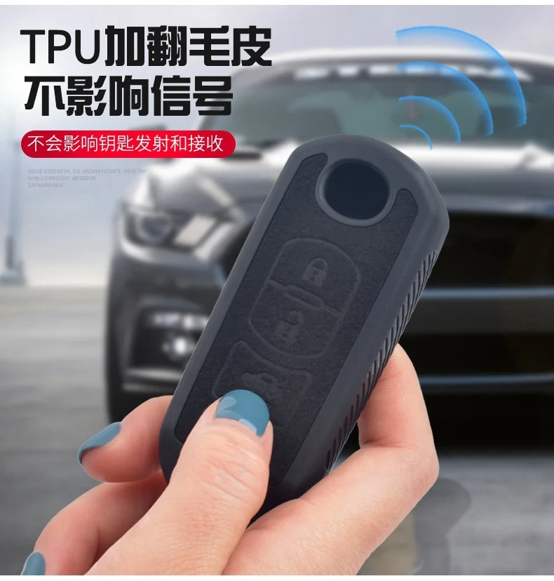 Fashion New Plastic+Leather TPU Car Key Case Cover Shell For Mazda 2 3 6Axela Atenza CX-5 CX5 CX-7 CX-9~17 Auto Accessories