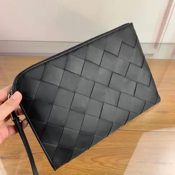 

Men's wallet luxury suede woven long leather zipper wallet brand design business high-end clutch bag 2020 fashion new spot