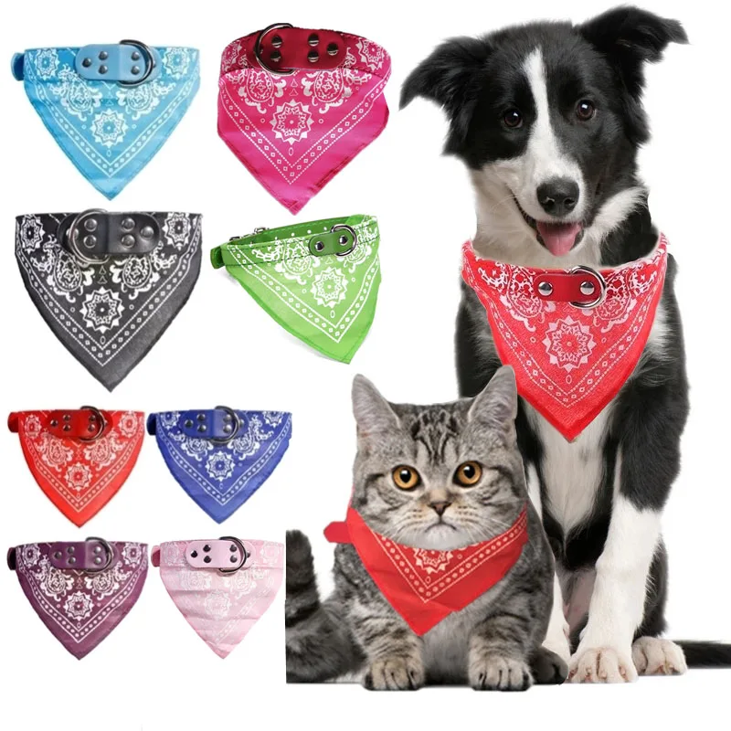 Lindo ajustable pequeña perro collares para perrito mascota Baba toalla al aire libre gato dibujo de cuello bufanda diseño Collar de perro pañuelo