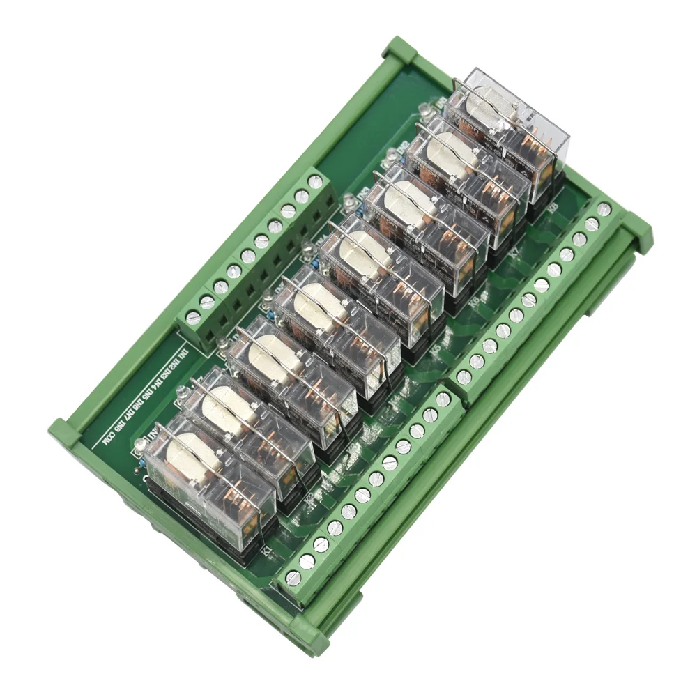Din рейка крепление Ac/Dc 12 V/24 V Управление 8 Spdt 16A Мощность триггерный релейный модуль, Omron G2R-1-E.X1