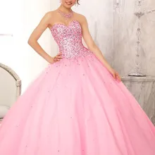 Дешевые ярко-розовые Бальные платья Hot4 vestido de debutante para 15 anos милые вечерние платья с открытой спиной для выпускного вечера