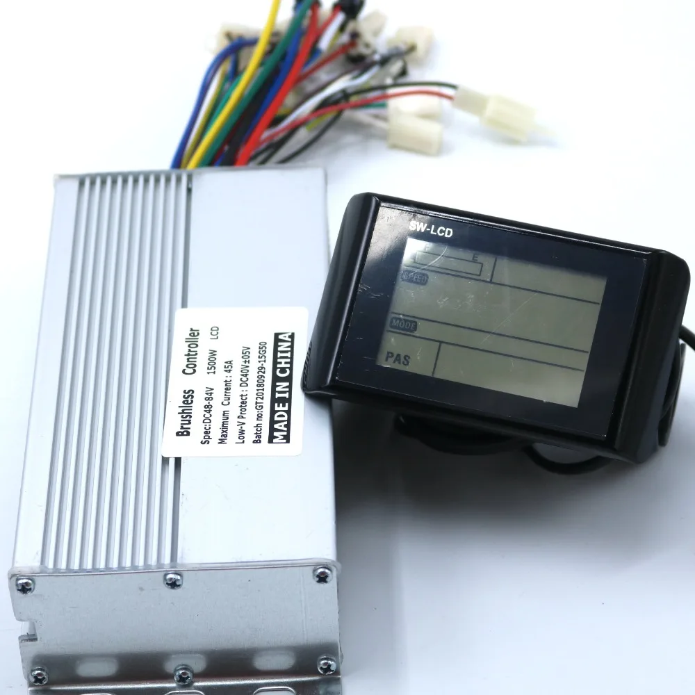 Controlador com Sw900 Alta Qualidade Ebike Display Lcd um Conjunto 48-60v1500w 7 Alta qualidade 48-60v1500w ebike controlador com sw900 display lcd um conjunto