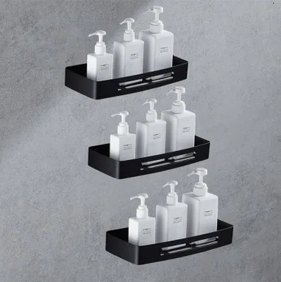 square shelf 3 Tuqiu угловая стойка, крепится на черной стене 304 из нержавеющей стали, душевая стойка для ванной комнаты, кронштейн для шампуня - Цвет: square shelf 3