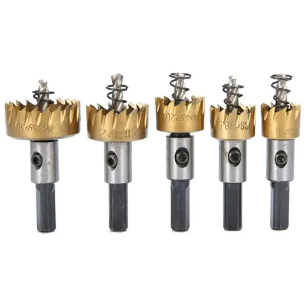 5pcs 16-30mm Titanium-Plated Serrated Hole Opener High Speed Steel 6542 Sawtooth Saw Cutter Drill Bit Set Dropship | Инструменты