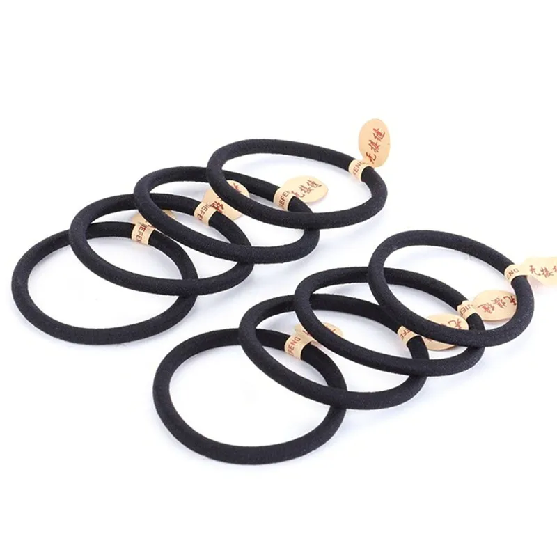 

10 Pcs/lot Black Rubber Band Hair Ties/Rings/Ropes Gum Springs Ponytail Holders Elastic Hair Band Hair Accessories