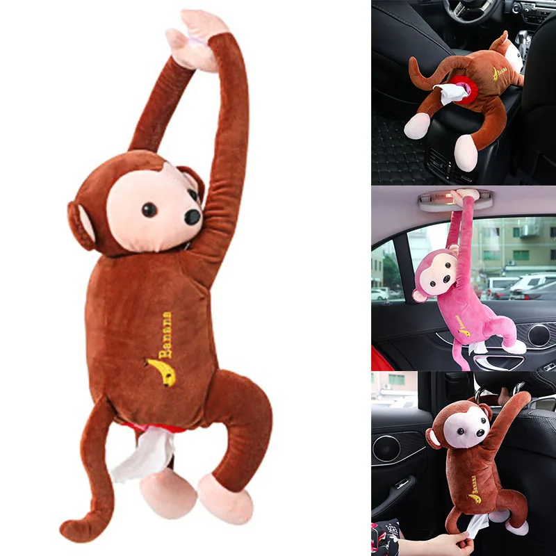 

Creatived Pipi Monkey Car Hanging Tissue Box Hanging Car Seat Back Tray Big Face Monkey DXY88
