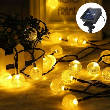 

50 LEDs Waterproof Yard Outdoor Garden Globe Ball Solar Light String Lawn Patio 5M