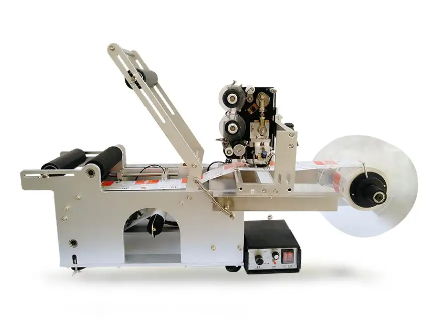 Round Bottle Labeling Machine Auto Labeler Eliquid Medicine Plastic Bottles Paper Label Sticker With Printing Machine Printer
