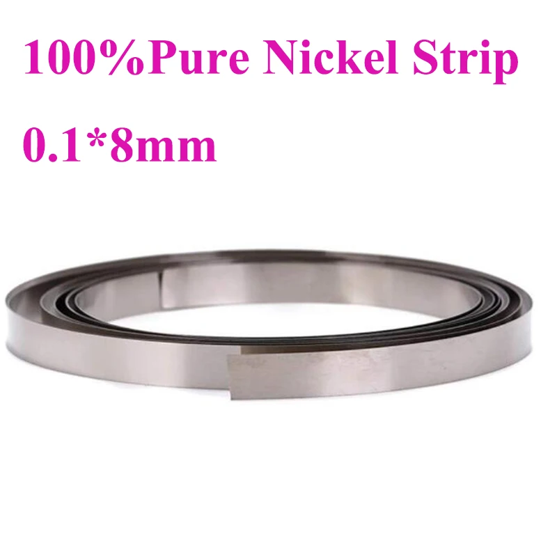 

100% Pure Nickel Strip,0.1*8mm Battery Nickel Strip for 18650 18500 21700 AA AAA etc Battery Spot Welding