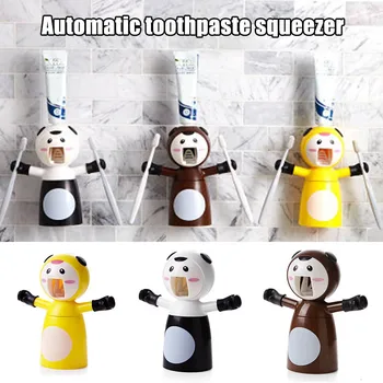 

Toothpaste Dispenser Wall Mounted Toothpaste Squeezer with Cup All-in-1 Toothbrush Holder JAN88
