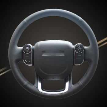 

Car Braid On The Steering Wheel Cover for Land Rover Range Rover 2014 2015 DIY Auto Wheel Covers Car-styling Interior Accessory