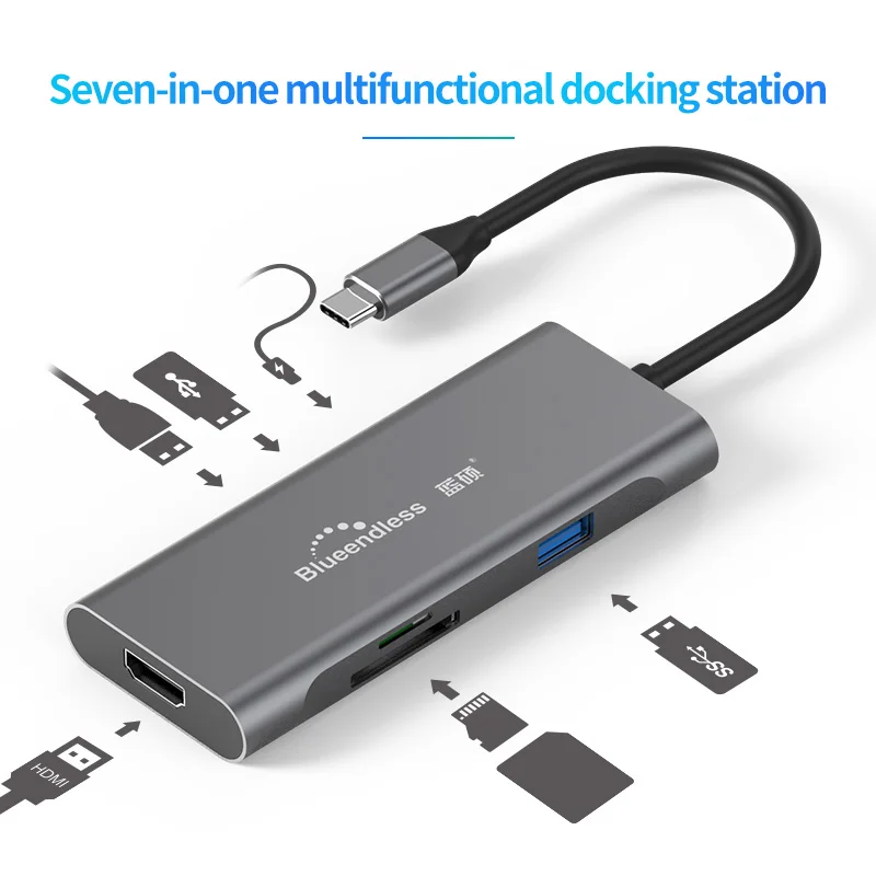 Адаптер USB Type C 3 1 разветвитель с портами несколькими 0 SD TF картами для MacBook Pro