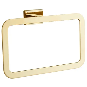 

Gold Towel Ring Chrome Bathroom Accessories Decoration Elegant Square Style