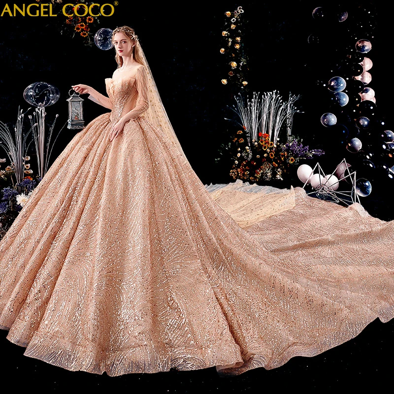 Роскошное Свадебное платье для беременных из Саудовской Аравии в стиле ретро, розовое золото, свадебное платье с длинным рукавом для