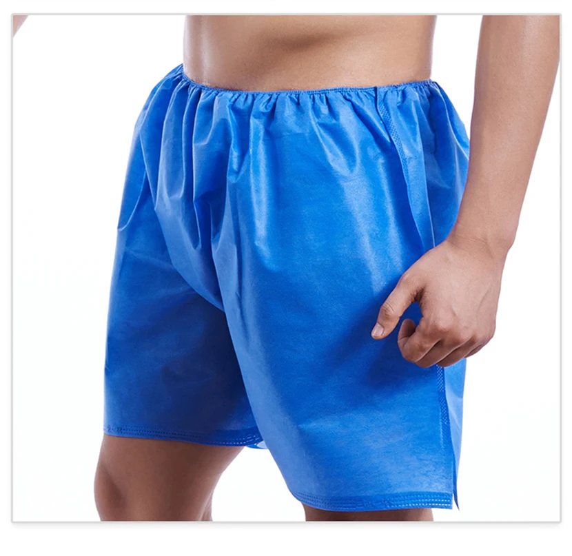 10pcs/lot Blue Mens Thin One Time Use Boxer disposable Breathable