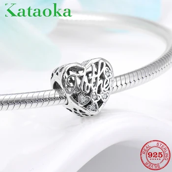 

New Authentic 100% 925 Sterling Silver love MOTHER heart charms beads Fit Original European Charm Bracelet Jewelry making