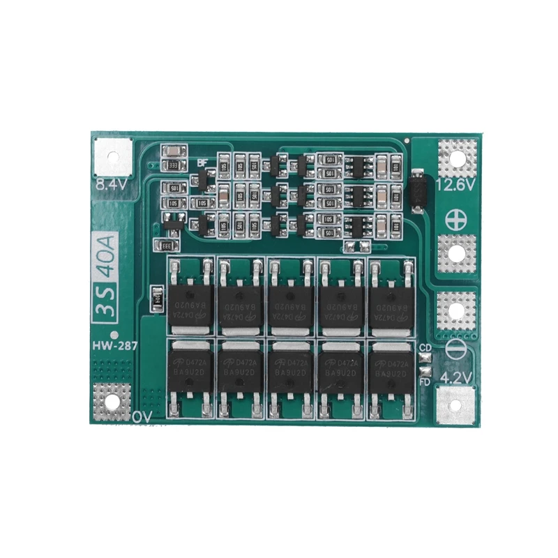 3S 40A 18650 литий-ионная батарея зарядное устройство Защитная плата Pcb Bms для