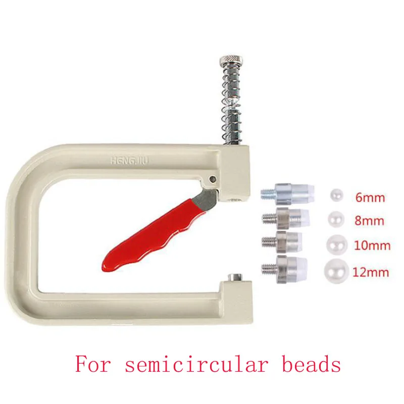 1Set Manual Nailed Bead Machine Clothing Manual Pearl Cap Bead Rivet Craft for DIY Repair Knitting Lace Hat Hair Tools