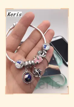 

High Quality 1:1 100% Silver Suitcase Monkey Pattern Bracelet Decoration Preferred For Gift Free Package