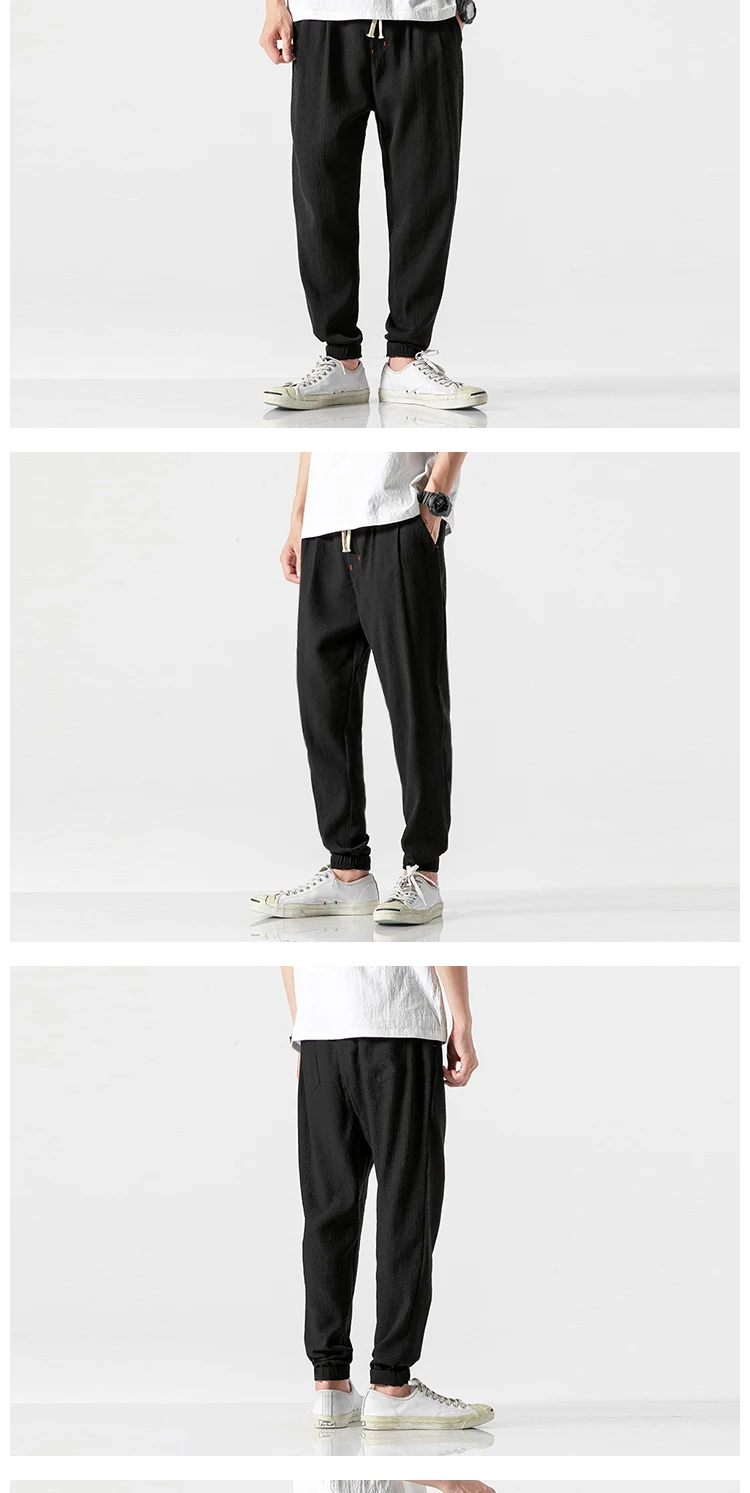 Japanese thin bloomers, linen pants, cotton and linen harem pants men  harajuku fashion  japanese fashion mens hip hop clothing