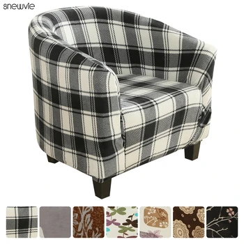 

Velvet Fleece Coffee Tub Sofa Armchair Seat Cover Protector Washable Spandex Furniture Slipcover Couch Room Single Seater