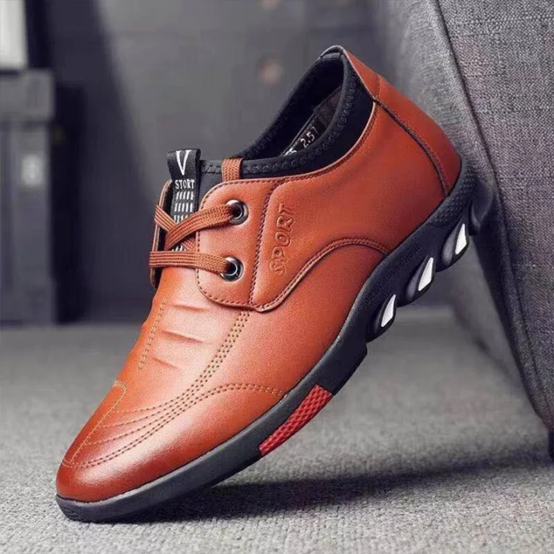 Men Leather Shoes Casual Loafers Sneakers