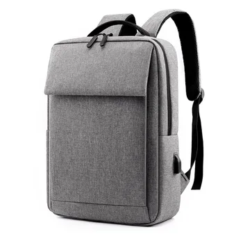 

PosBuy Casual Men Large Nylon Computer Backpack USB Rucksack Large Business Daily Short Trip Backpacks Simple Black Design Bags