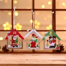 Рождественские украшения деревянные поделки выдолбленные елки Маленькая подвеска елочные украшения для дома
