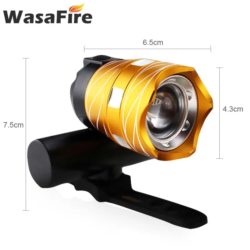WasaFire USB Перезаряжаемые T6 светодиодный велосипед передний светильник фара Водонепроницаемый ночной езды безопасности Предупреждение хвост светильник велосипед Задние огни