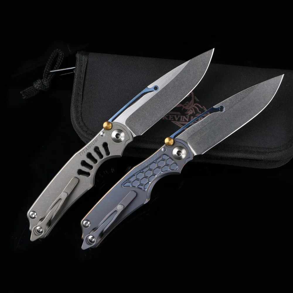 Складной нож KEVIN JOHN Reeve TiLock M390 титановые ножи с титановой ручкой для кемпинга и
