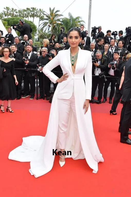 

Jumpsuits Evening Dress Detachable Train Lapel Collar Special Occasion robe soiree Islamic Dubai Kaftan Saudi Arabic Evening