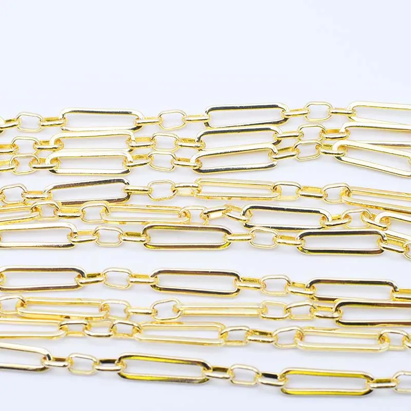 2 Meter New style 18K Golden plated Paved Oval Chain Jewelry Connector DIY Fine Jewellery Making