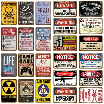 

Beware Of Walkers Metal Signs Warning Notice Parking Poster For Pub Bar Club Wall Decor Alert Game Cave Vintage Plaque YJ107