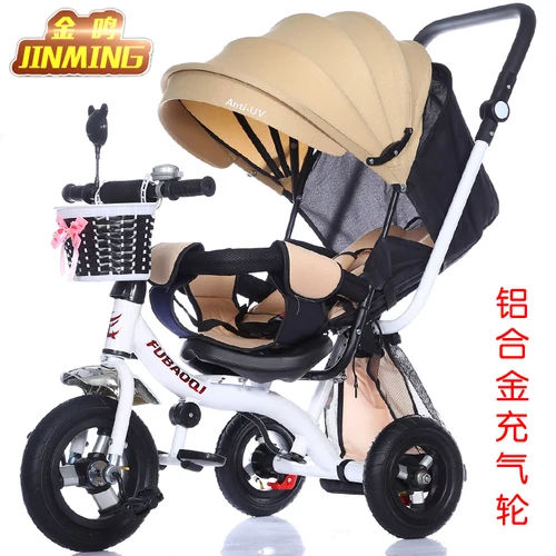 Детская коляска 3 в 1, переносная детская трехколесная коляска, детская коляска, 3 колеса, ручка-трансформер, детский велосипед - Цвет: Inflatable wheel