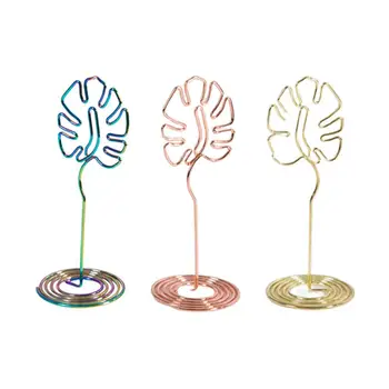 

10pcs Desk Note Folder Leaf Pattern Clips Wedding Favors Place Card Holder Message Clips Table Photo Memo Number Name Clips Gift