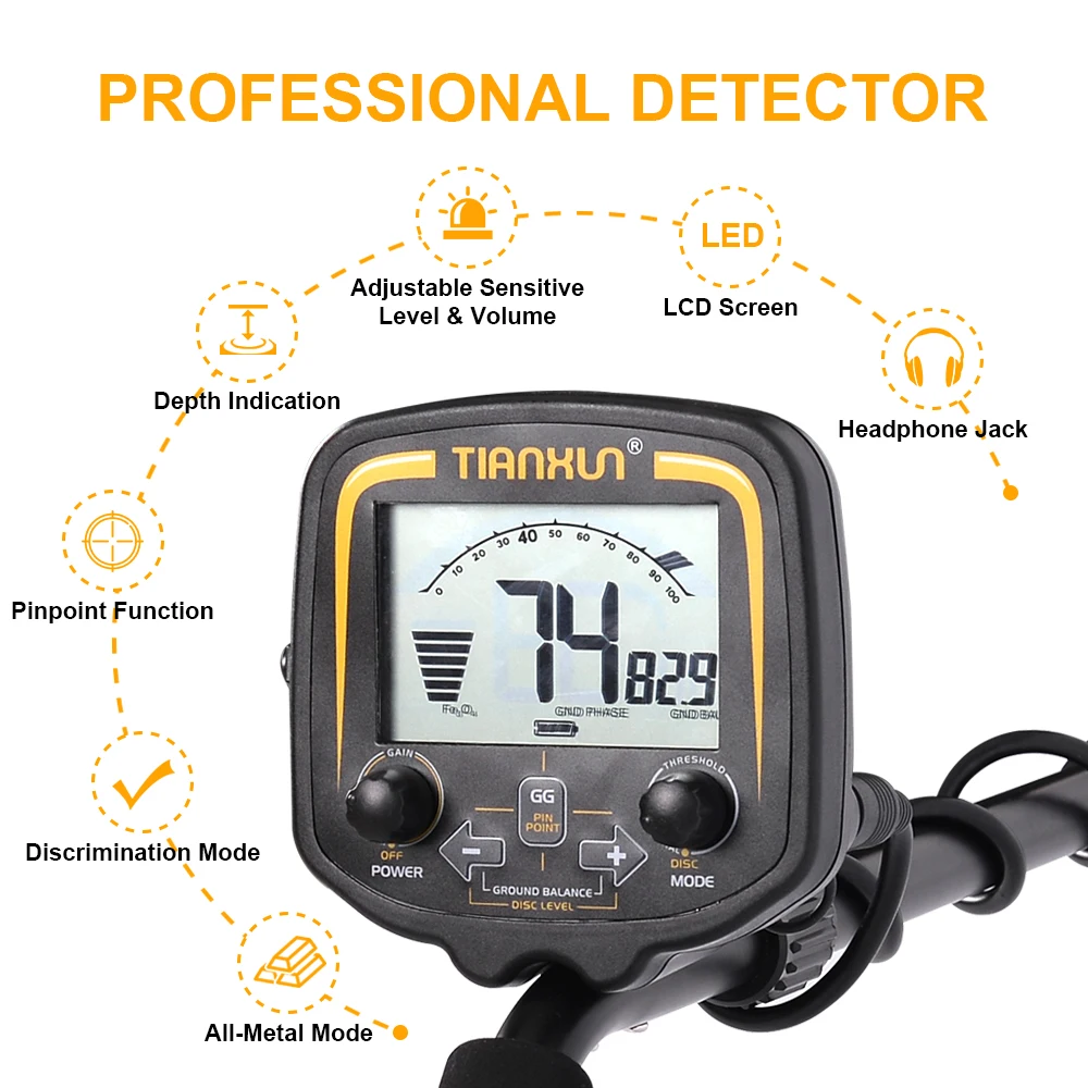 TX850/MD-4080 профессиональный детектор металла под заземлением de металлический поиск Pinpointer детектор золота сканер