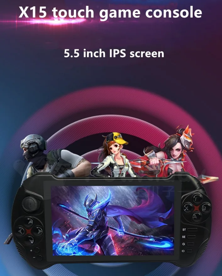 Powkiddy X15 Andriod портативная игровая консоль 5 дюймов 1280*720 экран MTK8163 четырехъядерный