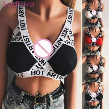

New Women Soft Adjustable Elastic Band Letters Prints Sexy Bra