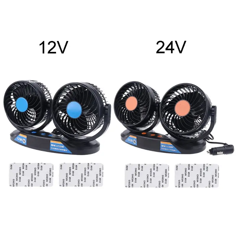 

Car Fan 12V 24V Vehicle Fan 5inch Truck 12 Speeds and 360 Rotatable Cooling Fan with Temperature Humidity LED Display