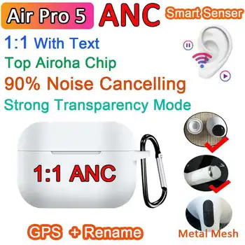 

Original pro 5 TWS Bluetooth headset 1:1 ANC active noise reduction transparent mode and wireless earplugs PK i5000 i900000