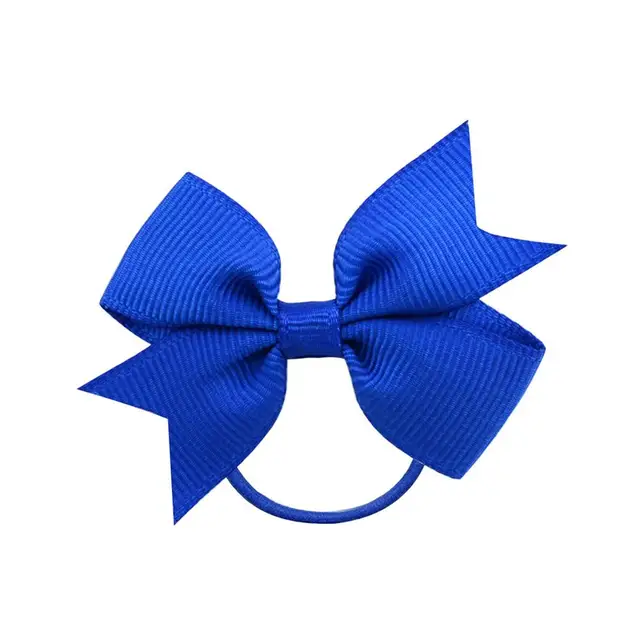 1Pcs Novelty Small Mini Solid Baby Elastic Rubber band Head rope Ribbow Bow Tie For Girls Headwear Hair Accessories 6