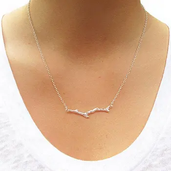 

5 Tree Branch pendant chain Necklace Nature Woodland Twig Simple Olive Bar Necklace Botanical Limb Necklace jewelry lucky gift