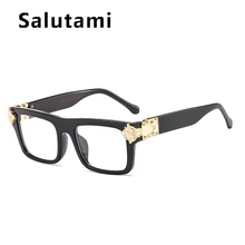 Винтажные очки карамельного цвета с прозрачными линзами, оправа для мужчин, роскошные Брендовые очки для женщин, ретро очки с заклепками и металлической резьбой