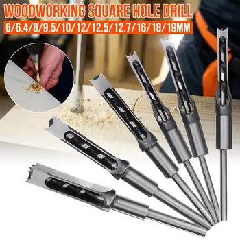 

Doersupp 6-19mm Square Tenon Drill Bits Woodworking Square Hole Drill Bits Wood Core Power Dowel Maker for Electric Drill