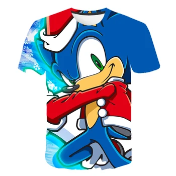 

3D 2020 cute Cartoon T Shirt kids clothes Summer Short Printed sonic the hedgehog t-shirt Boys Streetwear Teenager Children Tops